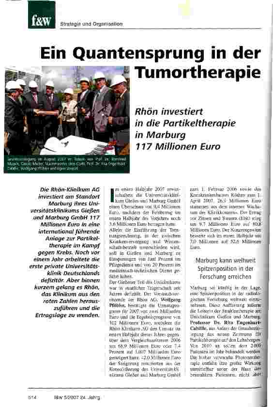 Vorschauseite 1: Ein Quantensprung in der Tumortherapie