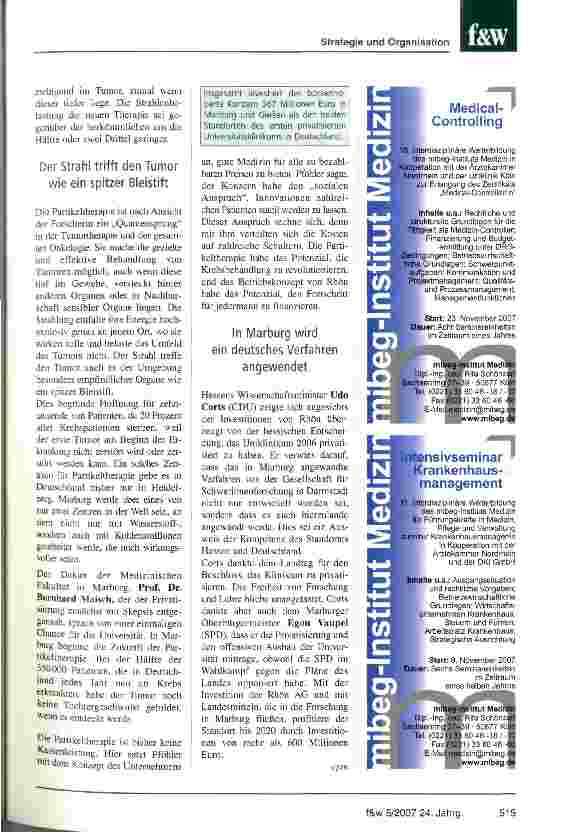 Vorschauseite 2: Ein Quantensprung in der Tumortherapie