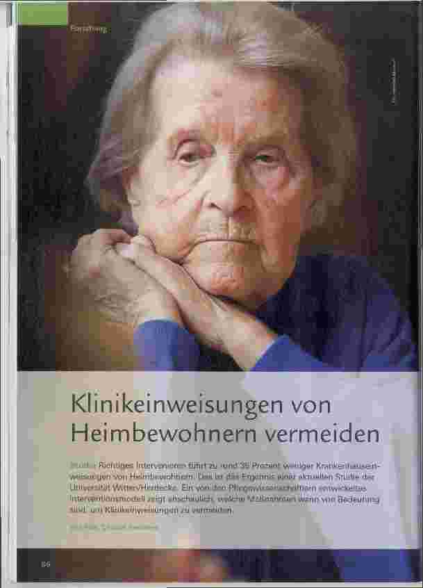 Vorschauseite 1: Klinikeinweisungen von Heimbewohnern vermeiden