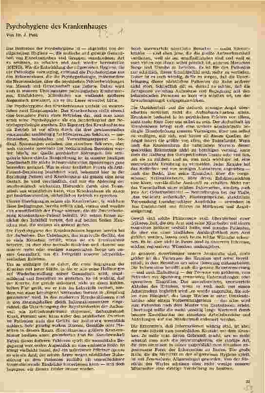 Vorschauseite 1: Psychohygiene des Krankenhauses