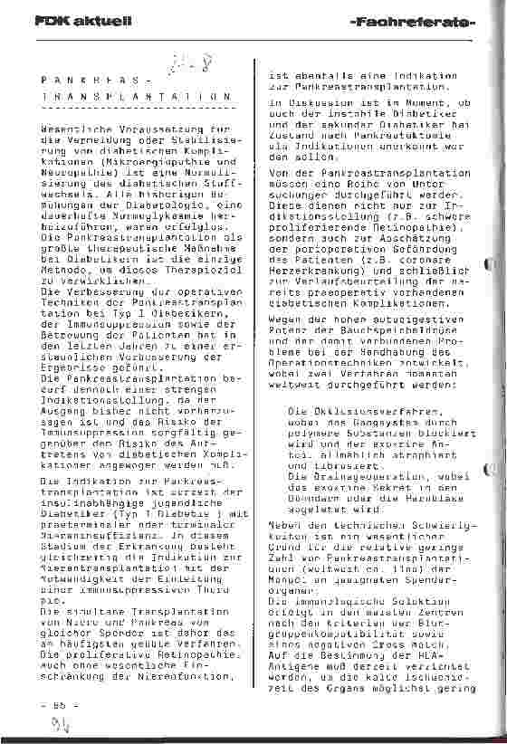 Vorschauseite 1: Pankreastransplantationen