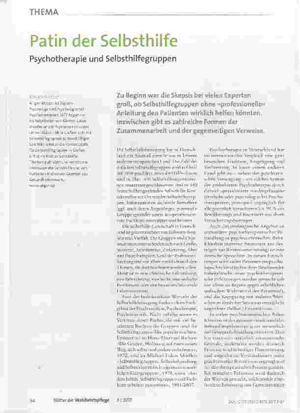 Vorschauseite 1: Patin der Selbsthilfe