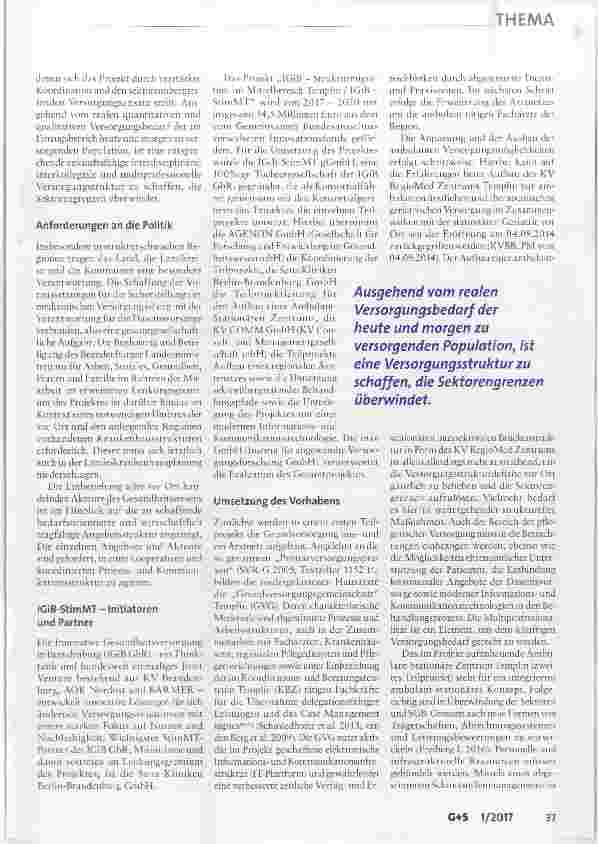 Vorschauseite 3: IGiB - Strukturmigmtion im Mittelbereich Tempi in (Stim MT): zukunftsfähige Gestaltung regionaler Versorgung
