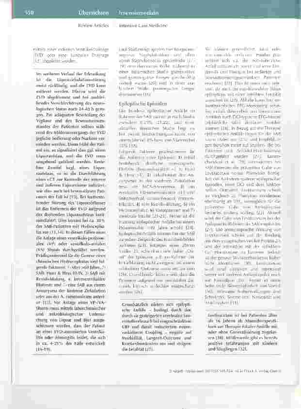 Vorschauseite 2: Teil II Die aneurysmatisch bedingte Subarachnoidalblutung: Update*