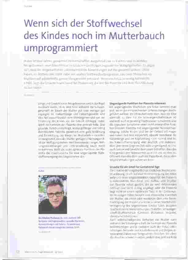 Vorschauseite 1: Wenn sich der Stoffwechsel des Kindes noch im Mutterbauch umprogrammiert