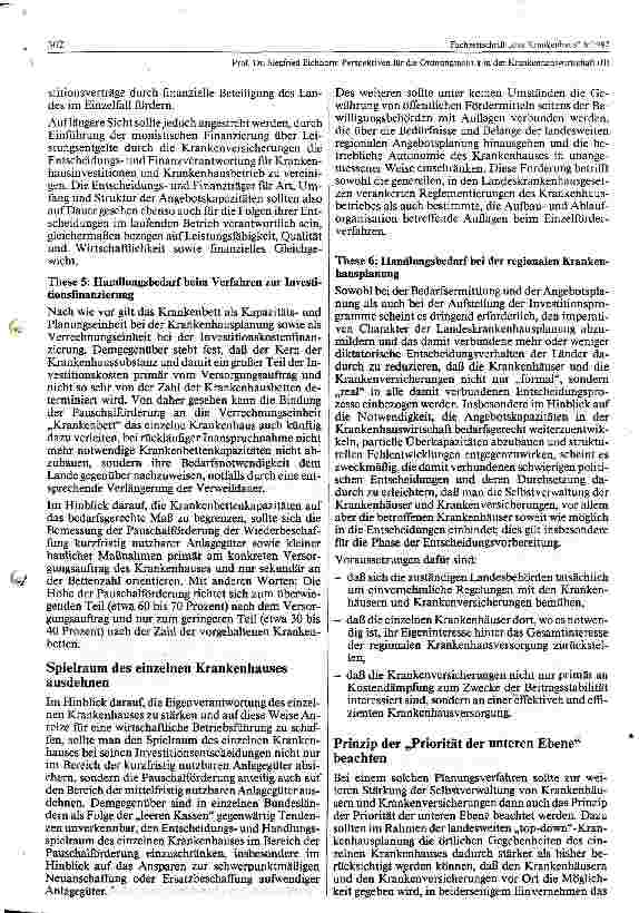 Vorschauseite 2: Perspektiven für die Ordnungspolitik in der Krankenhauswirtschaft (II)