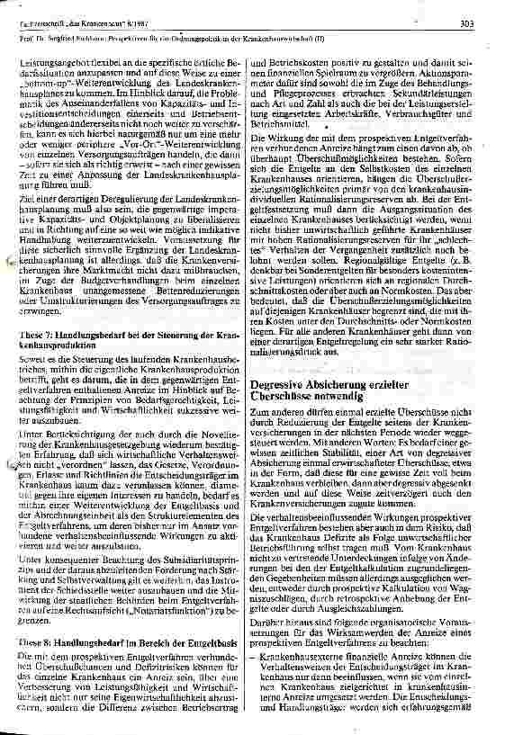 Vorschauseite 3: Perspektiven für die Ordnungspolitik in der Krankenhauswirtschaft (II)