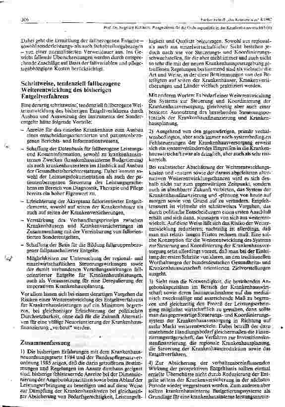 Vorschauseite 6: Perspektiven für die Ordnungspolitik in der Krankenhauswirtschaft (II)