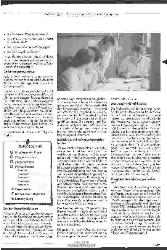 Vorschauseite 3: Die CH-Ausbildungsreform in der Pflegepraxis