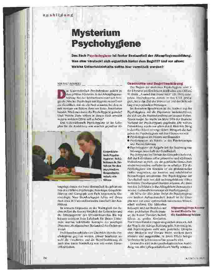 Vorschauseite 1: Mysterium Psychohygiene