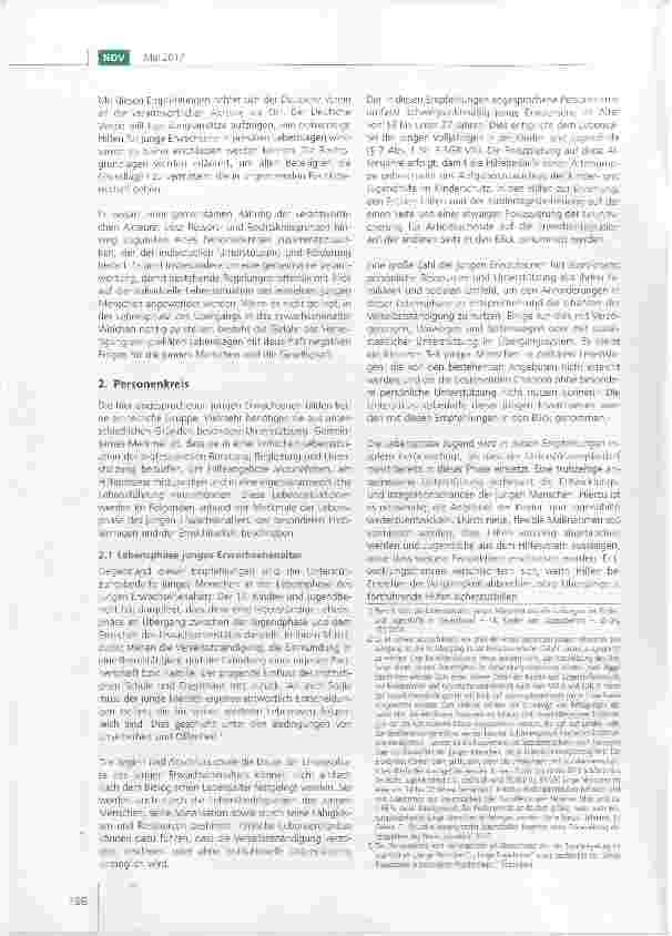 Vorschauseite 2: Empfehlungen des Deutschen Vereins zur Hilfe für junge Erwachsene in besonderen Problemlagen Teil 1