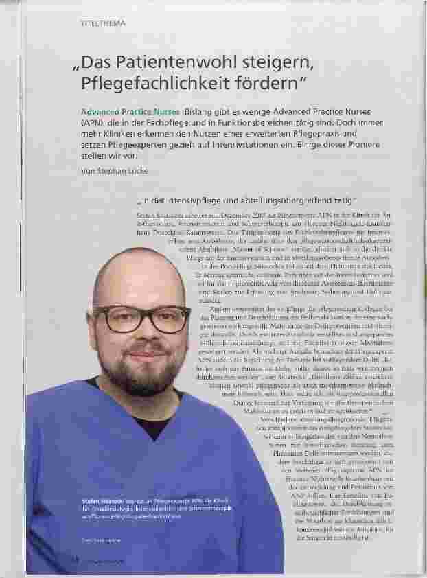 Vorschauseite 1: Das Patientenwohl steigern, Pflegefachlichkeit fördern