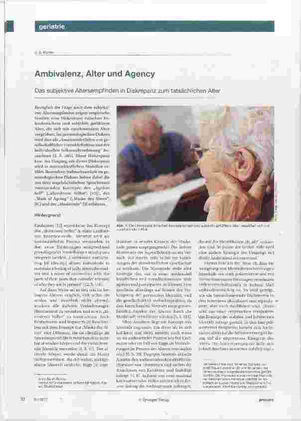 Vorschauseite 1: Ambivalenz, Alter und Agency