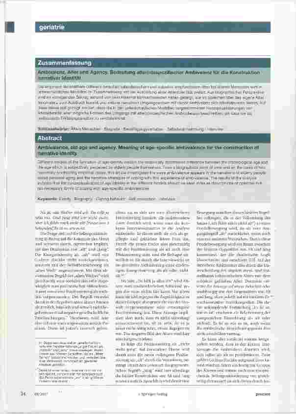 Vorschauseite 3: Ambivalenz, Alter und Agency