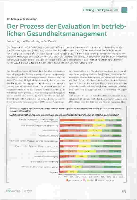 Vorschauseite 1: Der Prozess der Evaluation im betrieblichen Gesundheitsmanagement