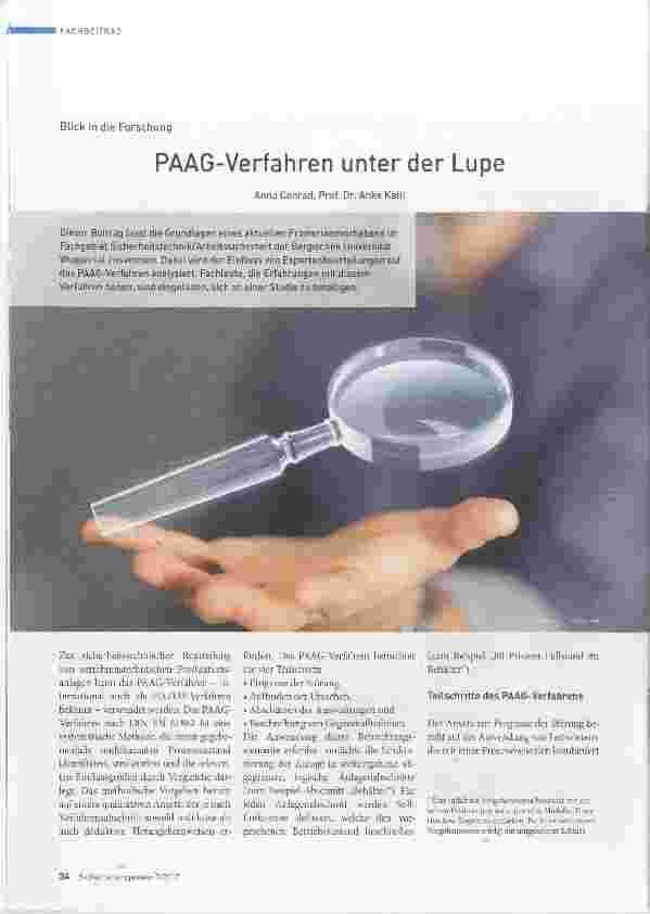 Vorschauseite 1: PAAG-Verfahren unter der Lupe