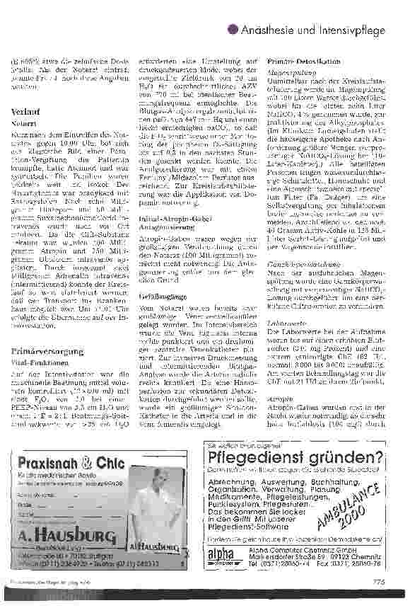 Vorschauseite 4: E 605-Intoxikation - Fallbeispiel einer oralen Phosphorsäureester-Vergiftung in suizidaler Absicht -