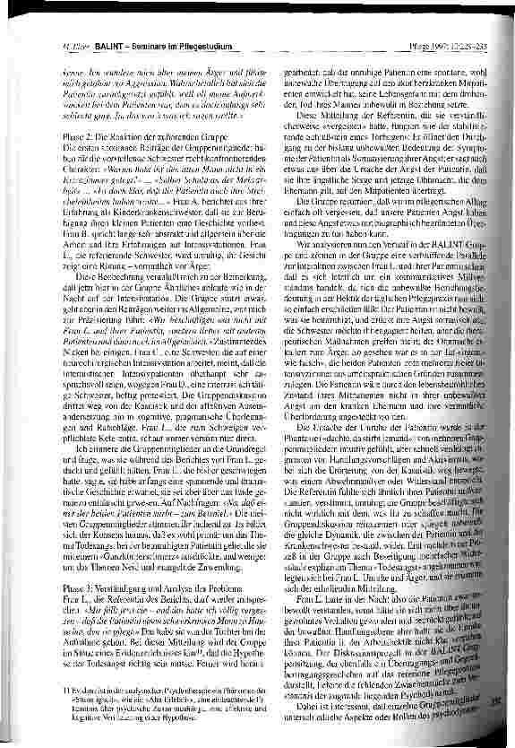 Vorschauseite 4: Balint-Seminare im Pflegestudium