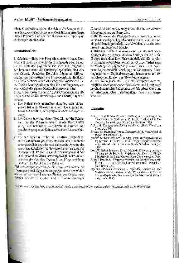 Vorschauseite 5: Balint-Seminare im Pflegestudium