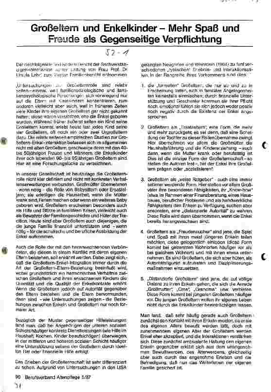 Vorschauseite 1: Großeltern und Enkelkinder - Mehr Spaß und Freude als Gegenseitige Verpflichtung