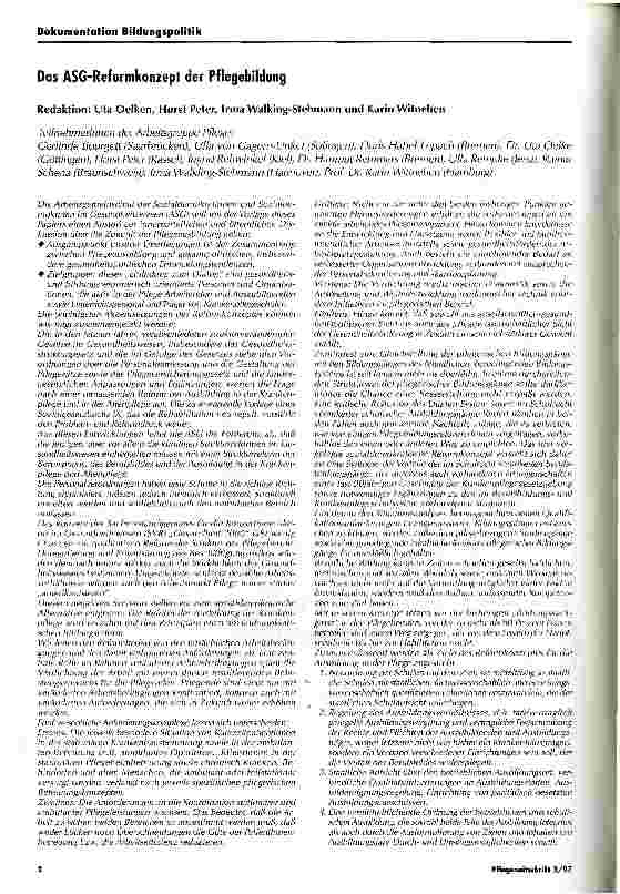 Vorschauseite 1: Das ASG-Reformkonzept der Pflegebildung
