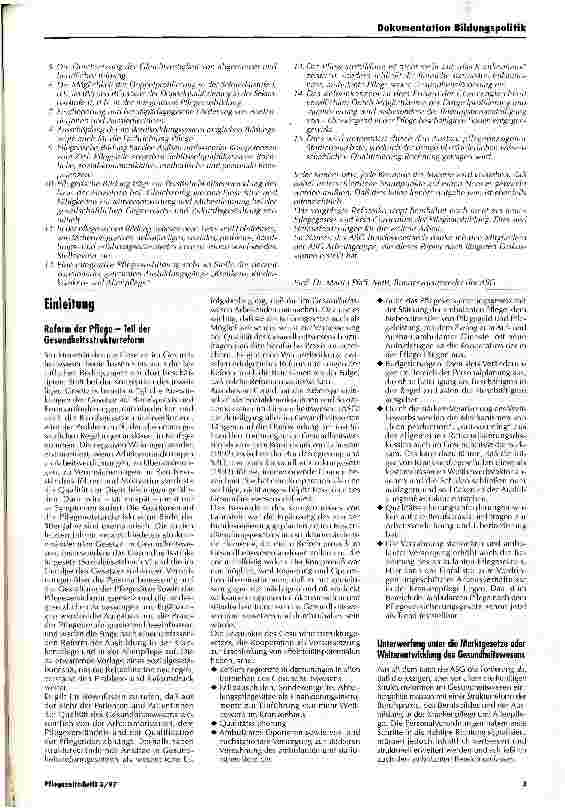 Vorschauseite 2: Das ASG-Reformkonzept der Pflegebildung