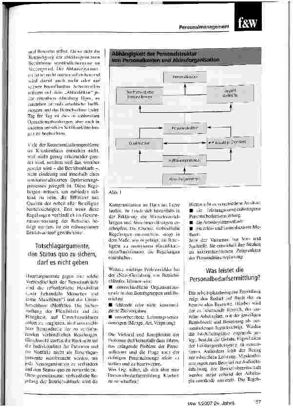 Vorschauseite 2: Die Arbeitsorganisation bestimmt den Personalbedarf