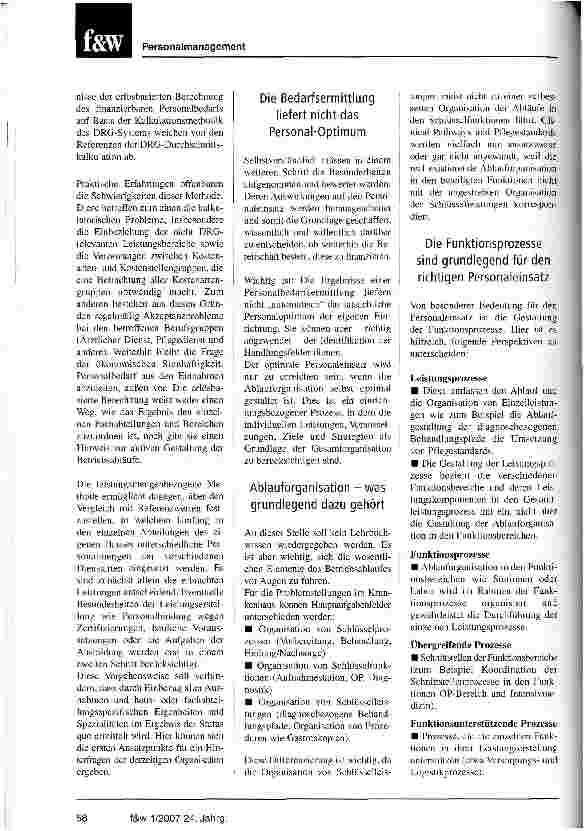 Vorschauseite 3: Die Arbeitsorganisation bestimmt den Personalbedarf