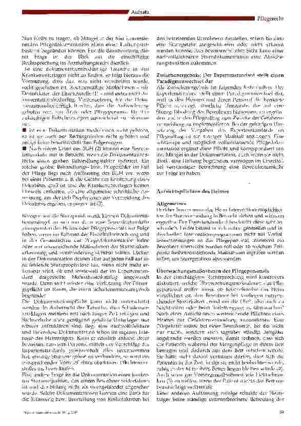 Vorschauseite 3: Die Haftung des Altenund Pflegeheims für Stürze im Allgemeinen