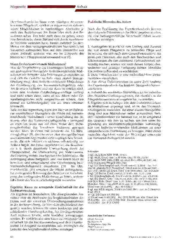 Vorschauseite 4: Die Haftung des Altenund Pflegeheims für Stürze im Allgemeinen