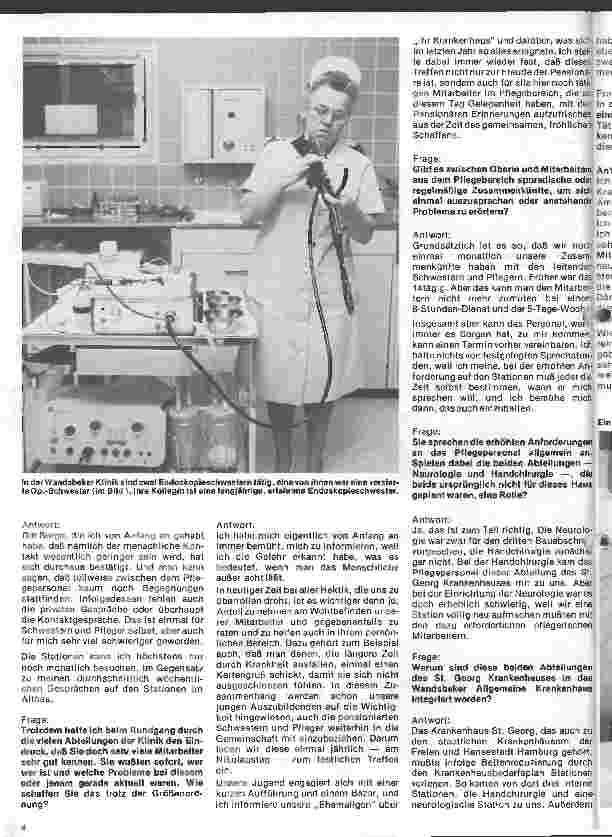 Vorschauseite 2: Das Allgemeine Krankenhaus Wandsbek Interview mit Frau Oberin Ingeborg Jürß