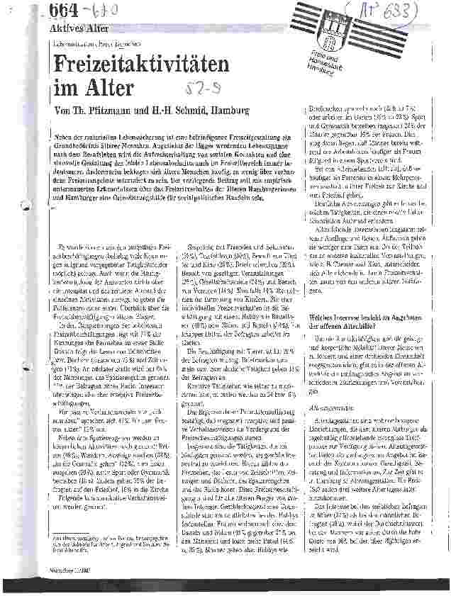 Vorschauseite 1: Freizeitaktivitäten im Alter