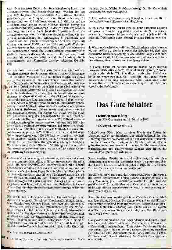 Vorschauseite 3: Strahlenbelastung heute