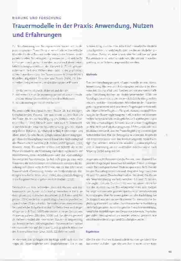 Vorschauseite 1: Trauermodelle in der Praxis: Anwendung, Nutzen und Erfahrungen