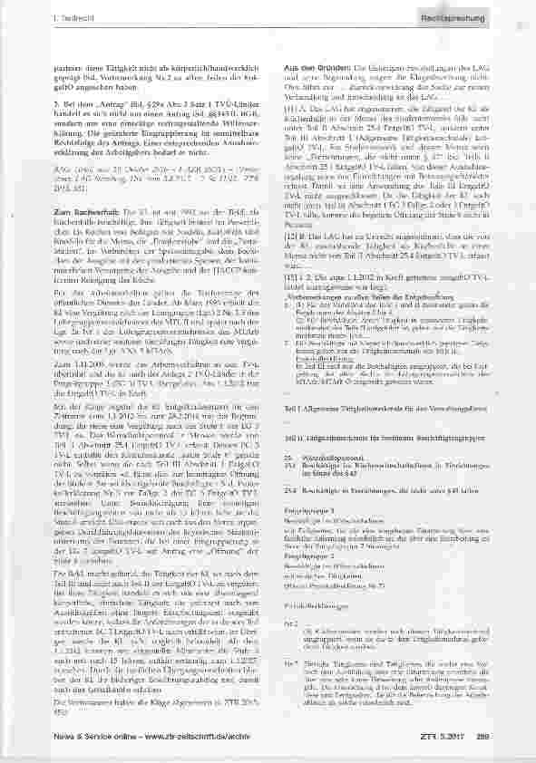 Vorschauseite 2: Beschäftigte im Küchenwirtschaftsdienst Stufenzuordnung Stufe 5 oder 6 der EG 3 TV-L - Sperre der Stufe 6