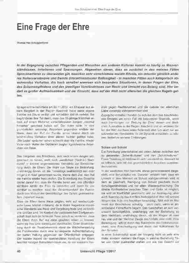 Vorschauseite 1: Eine Frage der Ehre
