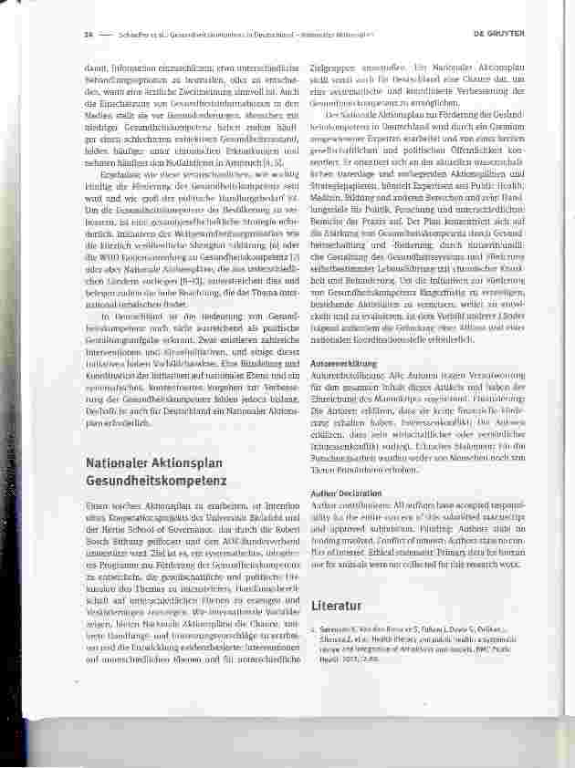 Vorschauseite 2: Gesundheitskompetenz in Deutschland Nationaler AktionsplanHealth literacy in Germany national action plan