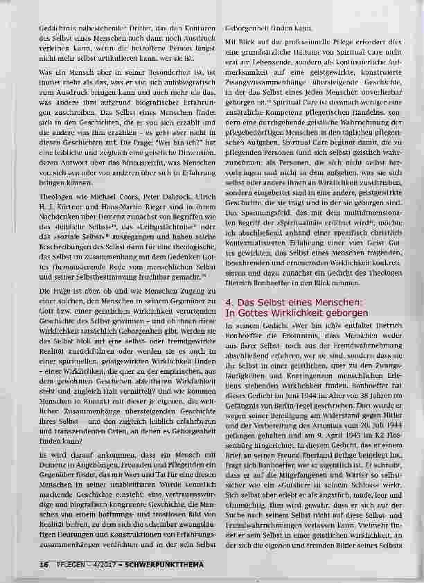 Vorschauseite 4: DAS SELBST GEBORGEN IST THEOLOGISCHE ÜBERLEGUNGEN ZUR BEGLEITUNG VON MENSCHEN MIT DEMENZ