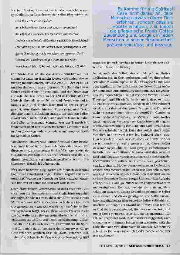 Vorschauseite 5: DAS SELBST GEBORGEN IST THEOLOGISCHE ÜBERLEGUNGEN ZUR BEGLEITUNG VON MENSCHEN MIT DEMENZ