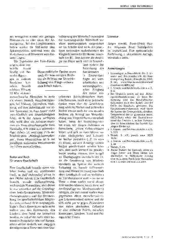 Vorschauseite 4: Prekäre Lebensverhältnisse - politische Antworten in Deutschland