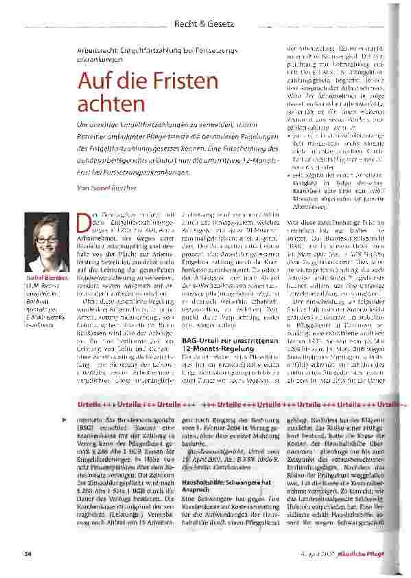Vorschauseite 1: Auf die Fristen achten