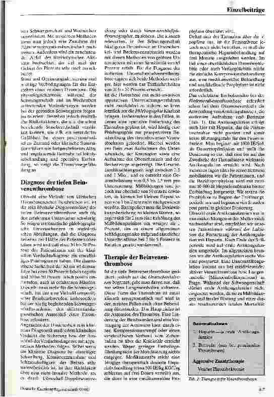 Vorschauseite 2: Thromboembolische Erfahrungen in der Geburtshilfe Diagnostik und Therapie