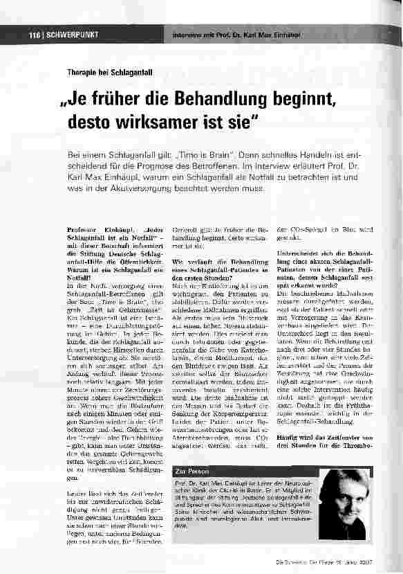 Vorschauseite 1: Je früher die Behandlung beginnt, desto wirksamer ist sie