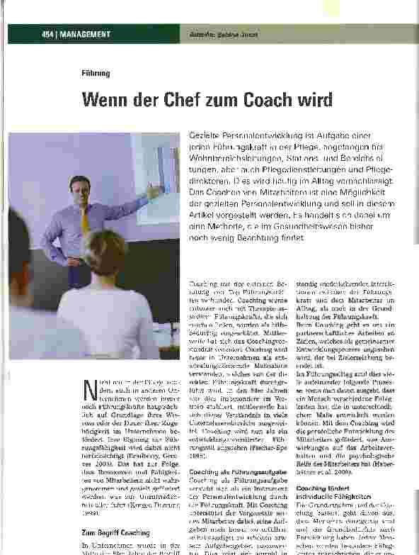 Vorschauseite 1: Wenn der Chef zum Coach wird