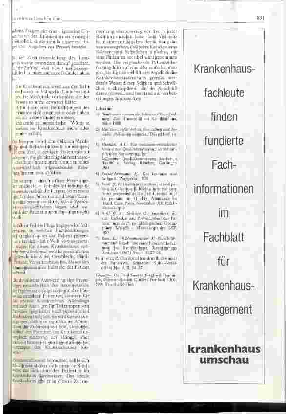 Vorschauseite 3: Vergleichende Patientenbefragung - Ein Service-Angebot für Krankenhäuser
