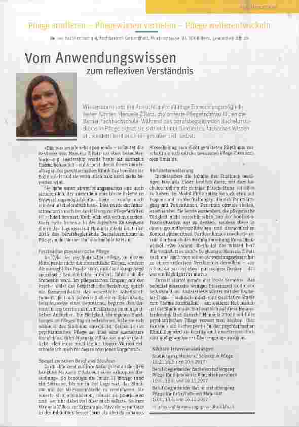 Vorschauseite 1: Pflege studieren - Pflegewissen vertiefen Pflege weiterentwickeln
