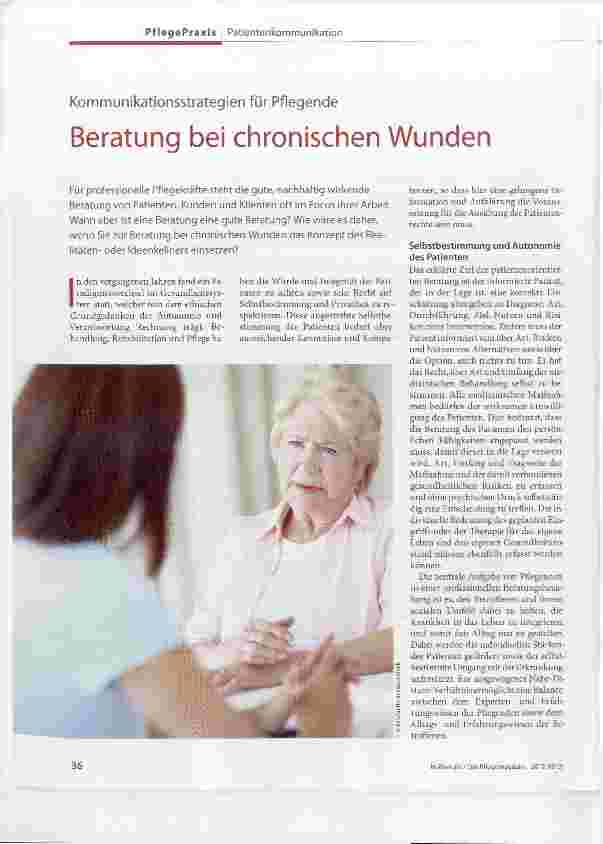 Vorschauseite 1: Kommunikationsstrategien für Pflegende Beratung bei chronischen Wunden