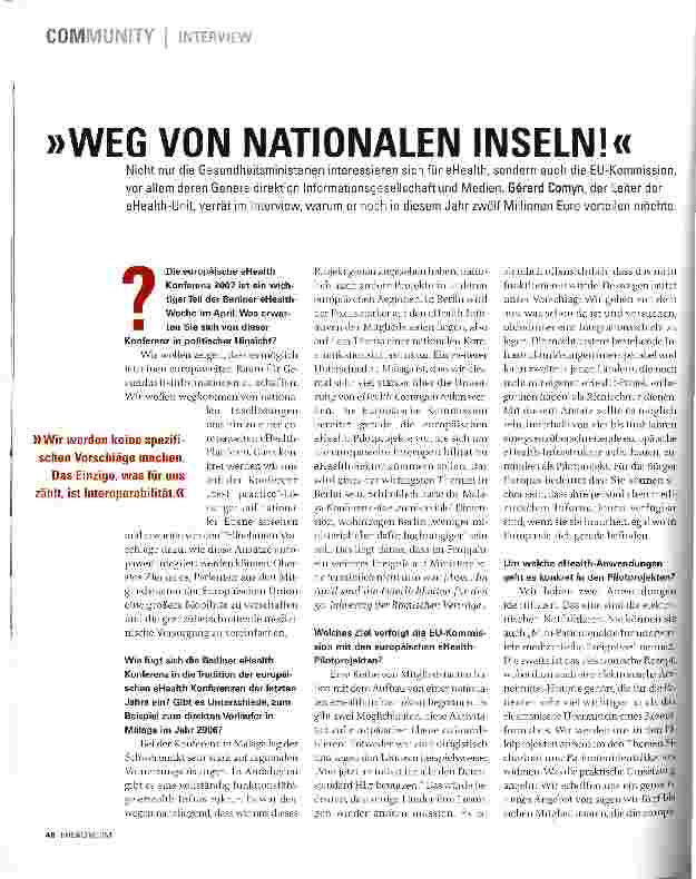 Vorschauseite 1: »WEG VON NATIONALEN INSELN!«
