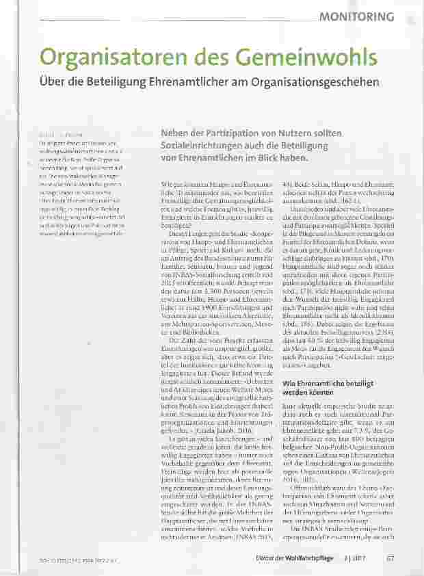 Vorschauseite 1: Organisatoren des Gemeinwohls