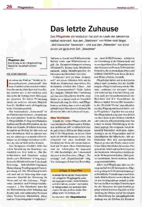 Vorschauseite 1: Das letzte Zuhause